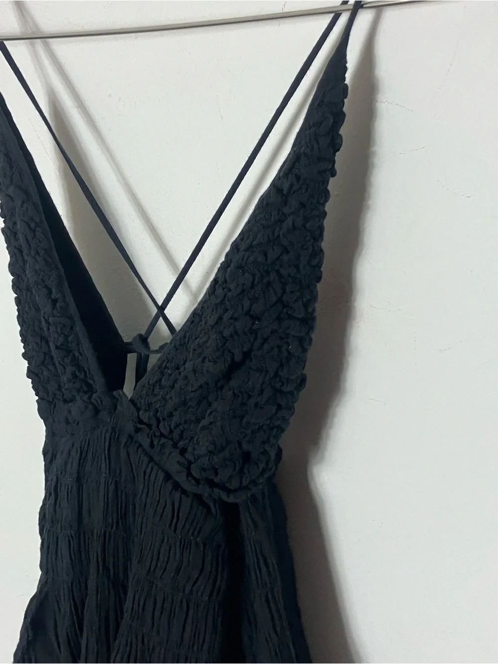 Free People Forever Favorite Mini Boho Dress Black XS